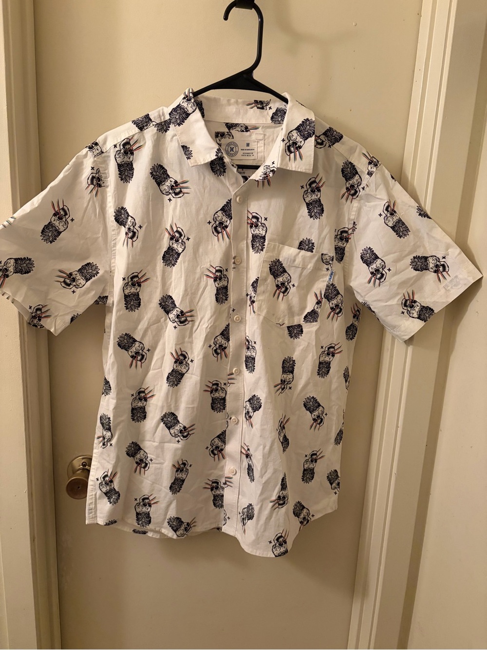 Hurley Rainbow Pineapple Skull Short-Sleeve Button-Down Shirt